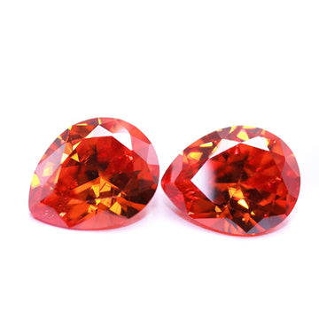 Pear Orange CZ Loose Gemstones